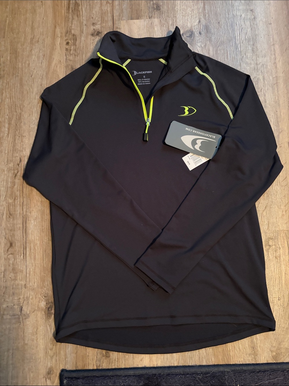Blackfish Black Performance Quarter-Zip with Lime Trim